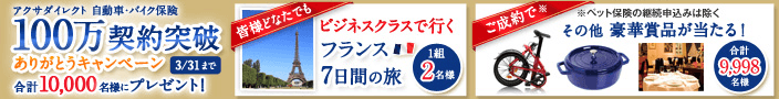 アクサダイレクト100万契約突破ありがとうキャンペーン