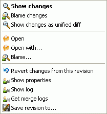 The Log Dialog Bottom Pane with Context Menu